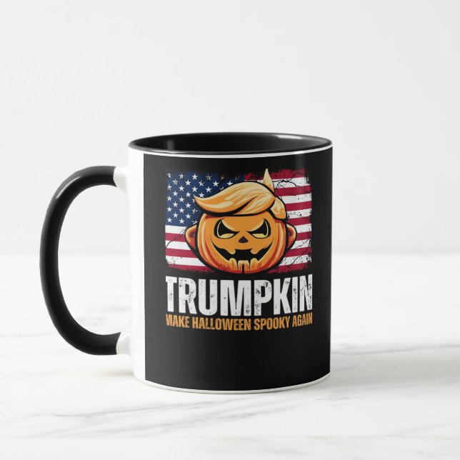 Donald Halloween - Trumpkin Make Halloween Spooky  Mug (Left)