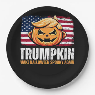 Donald Halloween - Trumpkin Make Halloween Spooky Paper Plate