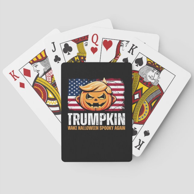 Donald Halloween - Trumpkin Make Halloween Spooky  Playing Cards (Back)