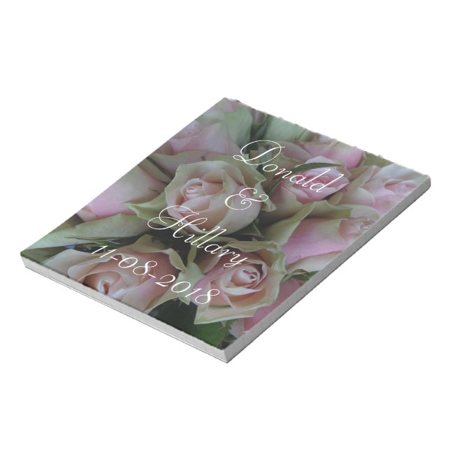 Donald & Hillary Wedding Date Bridal Thank You Notepad (Rotated)