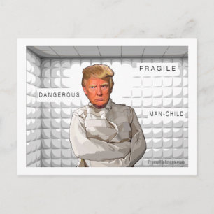 Donald in a straitjacket anti Trump painting Postcard
