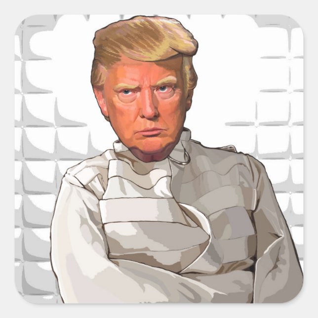 Donald in a straitjacket anti Trump painting Square Sticker (Front)