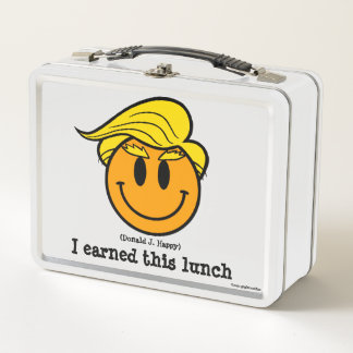 Donald J Happy "I earned this lunch" Metal Lunch Box