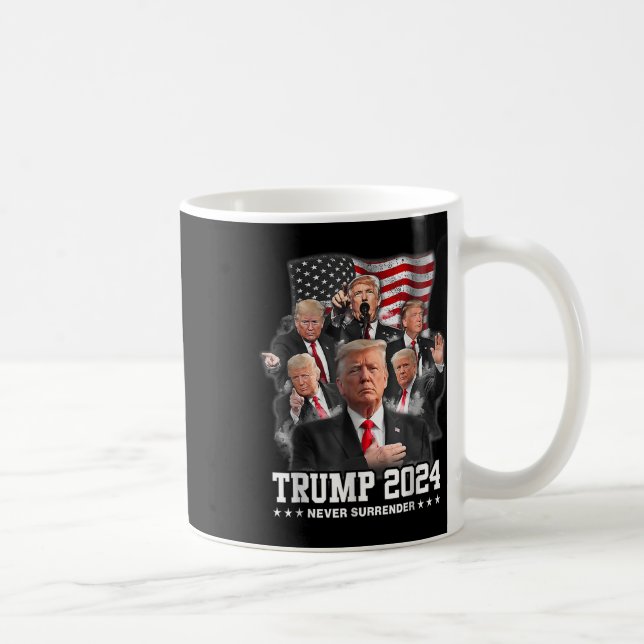 Donald J Trump 2024 Never Surrender  Coffee Mug (Right)