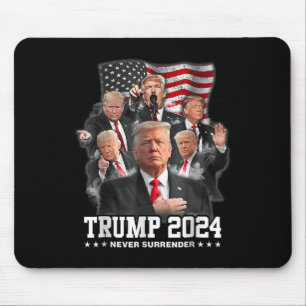 Donald J Trump 2024 Never Surrender Mouse Mat