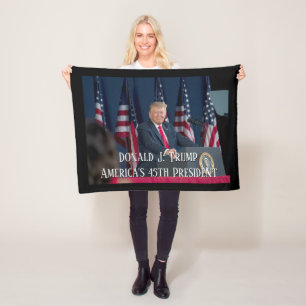 Donald J. Trump 45th President Keepsake Fleece Blanket