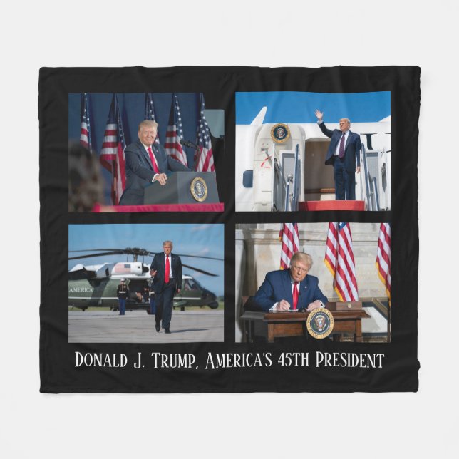 Donald J. Trump 45th President Photo Keepsake Fleece Blanket (Front (Horizontal))