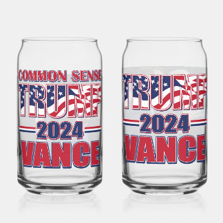 Donald J Trump JD Vance 2024 Can Glass
