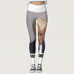 Donald J Trump Mug Shot - Never Surrender Long Sle Leggings