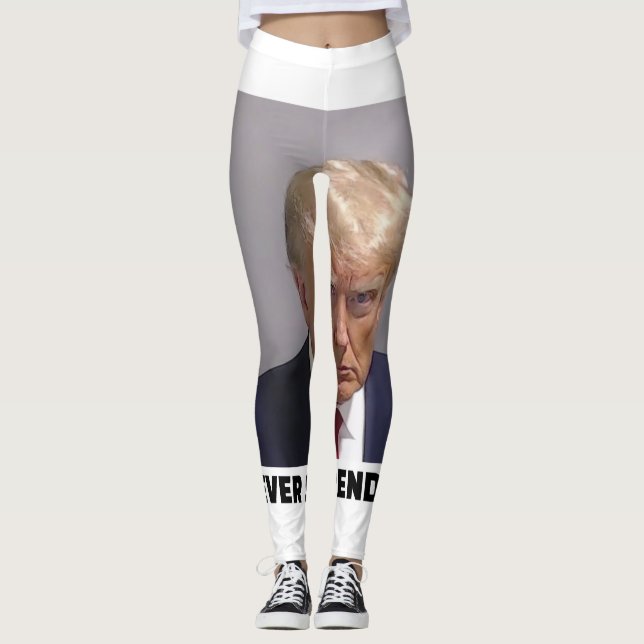 Donald J Trump Mug Shot - Never Surrender Long Sle Leggings (Front)