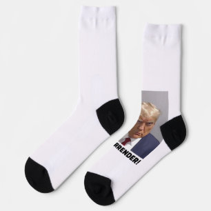 Donald J Trump Mug Shot - Never Surrender Long Sle Socks