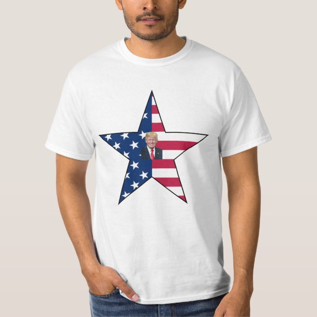 Donald J. Trump~ President~ US Flag~ Star ~ MAGA~ T-Shirt (Front)