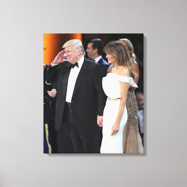 Donald & Melania Trump At Inauguration Canvas Print (Front)