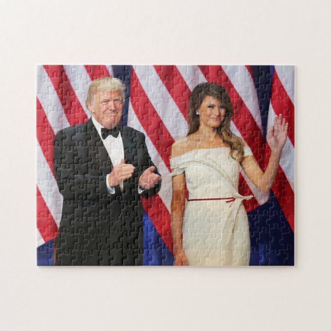 Donald & Melania Trump At Inauguration Jigsaw Puzzle (Horizontal)