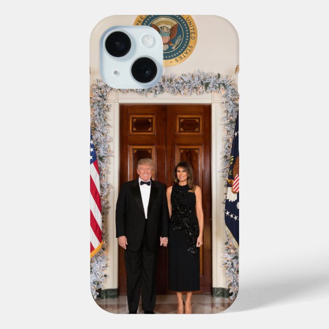 Donald & Melania Trump's Christmas White House Case-Mate iPhone Case (Back)