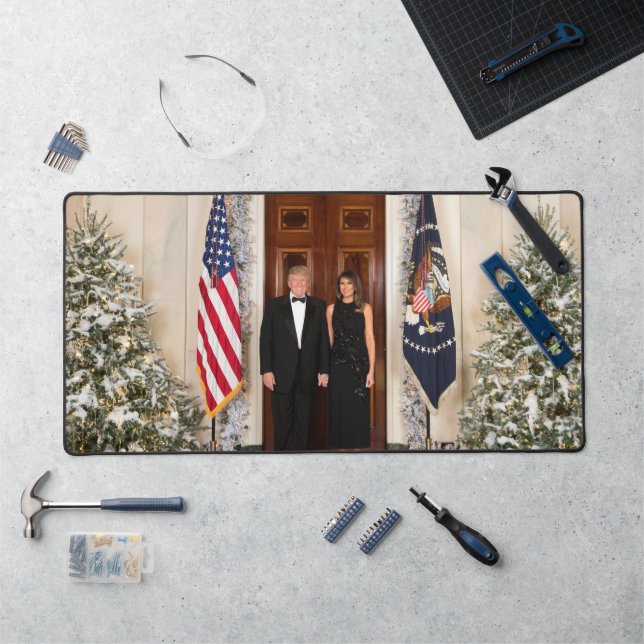 Donald & Melania Trump's Christmas White House Desk Mat (Workstation)