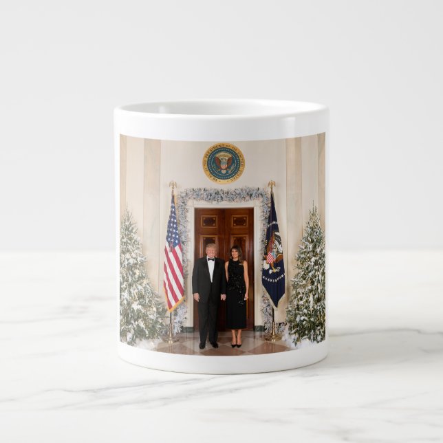 Donald & Melania Trump's Christmas White House Large Coffee Mug (Front)