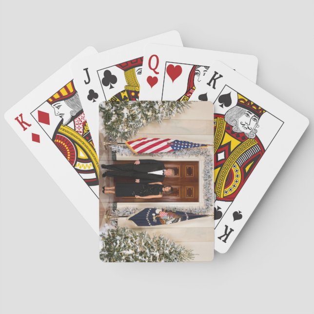 Donald & Melania Trump's Christmas White House Playing Cards (Back)