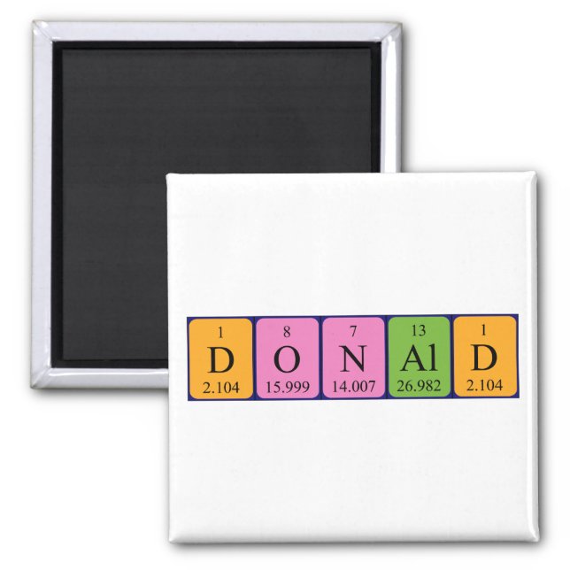 Donald periodic table name magnet (Front)