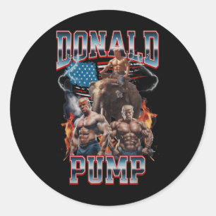 Donald Pump Trump Gym Pump Cover  Classic Round Sticker