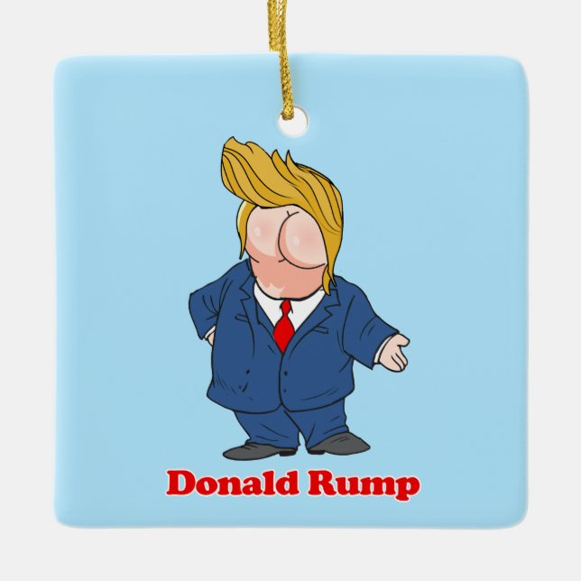 Donald Rump Anti Trump Ceramic Ornament (Front)