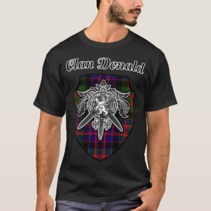 Donald Scottish Clan Tartan Lion Sword Crest  T-Shirt