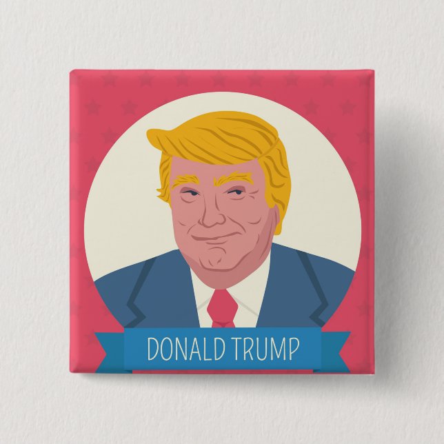 Donald Trump 15 Cm Square Badge (Front)