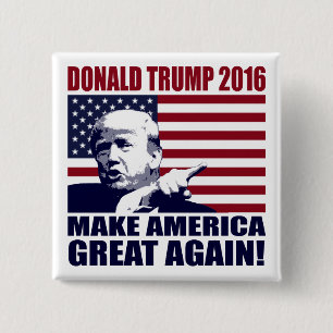 Donald Trump 2016 For President Button