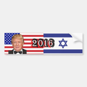 Donald Trump 2016 - U.S./Israel Flags Bumper Sticker