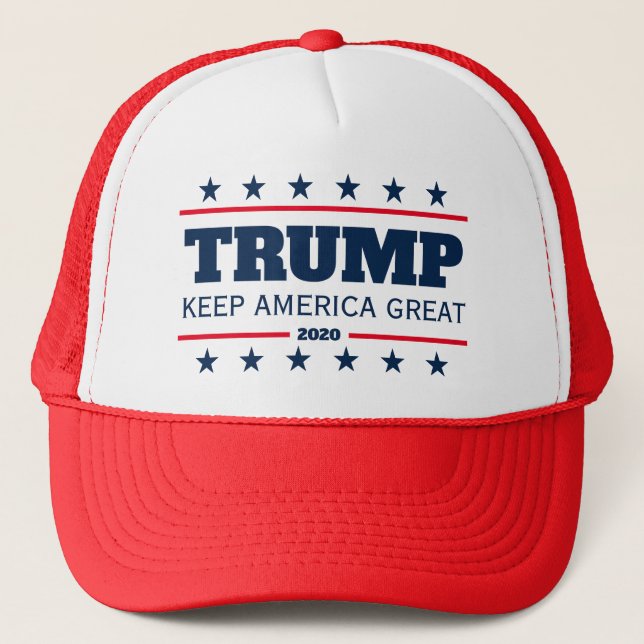 Donald Trump 2020 election Keep America Great red Trucker Hat (Front)