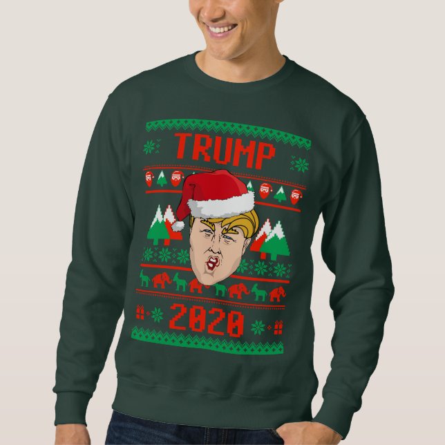 Donald Trump 2020 Ugly Christmas Sweatshirt (Front)