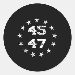 Donald Trump 2024 45 47 American Flag 4th Of July Classic Round Sticker