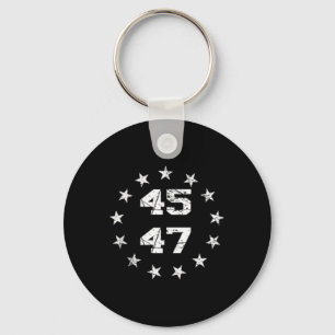 Donald Trump 2024 45 47 American Flag 4th Of July  Key Ring