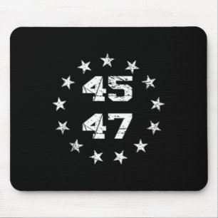 Donald Trump 2024 45 47 American Flag 4th Of July  Mouse Mat