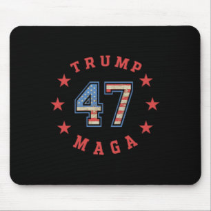Donald Trump 2024 45 47 Mega Vintage American Flag Mouse Mat