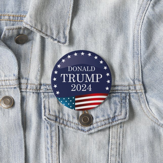 Donald Trump 2024 7.5 Cm Round Badge (In Situ)