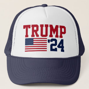 Donald Trump 2024 American Flag Trucker Hat
