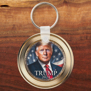 Donald Trump 2024 Campaign Faux Gold Key Ring