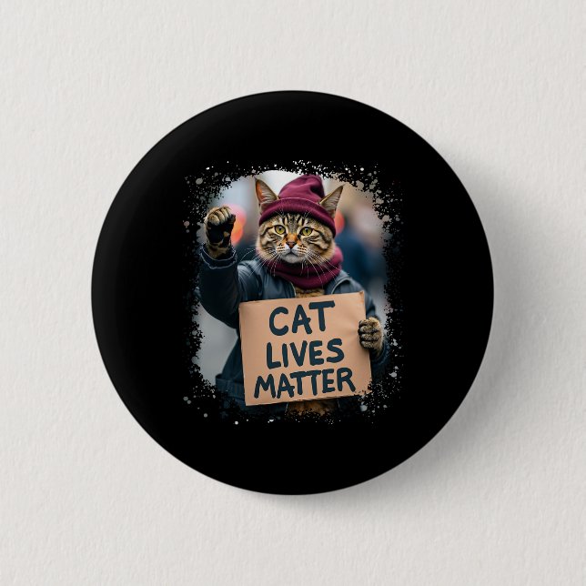Donald Trump 2024 Cats Take America Back Retro Vin 6 Cm Round Badge (Front)