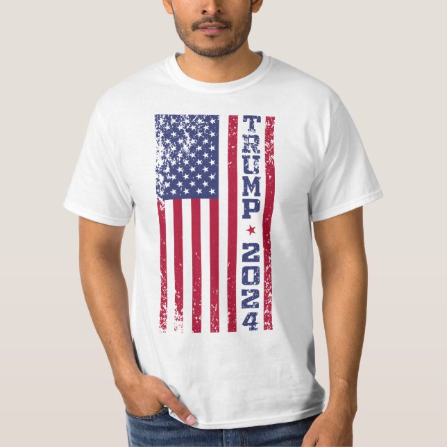 Donald Trump 2024 Distressed T-Shirt (Front)