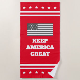 Donald Trump 2024 election Keep America Great red Beach Towel