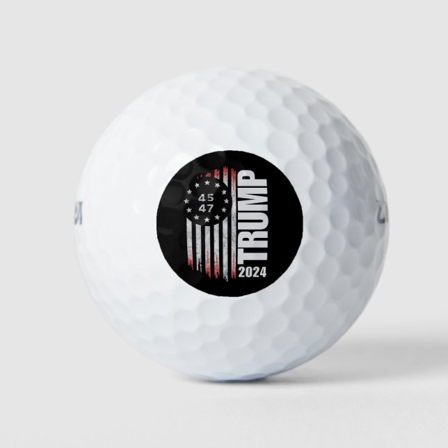 Donald Trump 2024 Election Vote 45 47 American  Golf Balls (Front)