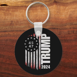 Donald Trump 2024 Election Vote 45 47 American Key Ring