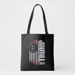 Donald Trump 2024 Election Vote 45 47 American  Tote Bag