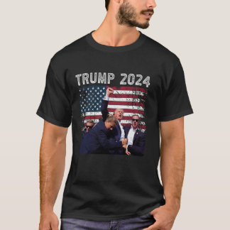 Donald Trump 2024 Fight American US Flag Election T-Shirt
