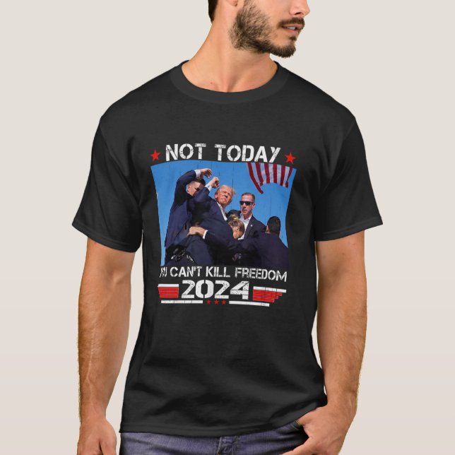 Donald Trump 2024 Fight American US Flag Election  T-Shirt (Front)
