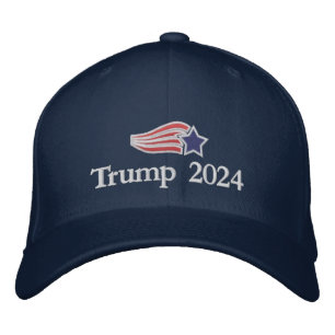 Donald Trump 2024 Flying Star Logo Embroidered Hat