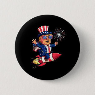 Donald Trump 2024 Happy 4th Of July Trump American 6 Cm Round Badge