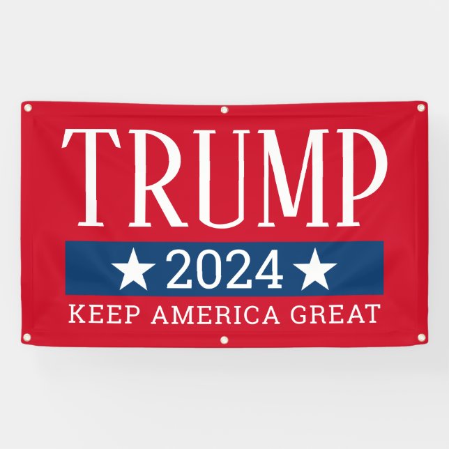 Donald Trump 2024 Huge Name Keep America Great red Banner (Horizontal)