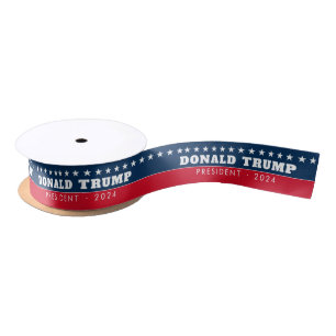 Donald Trump 2024 - modern navy and red Satin Ribbon